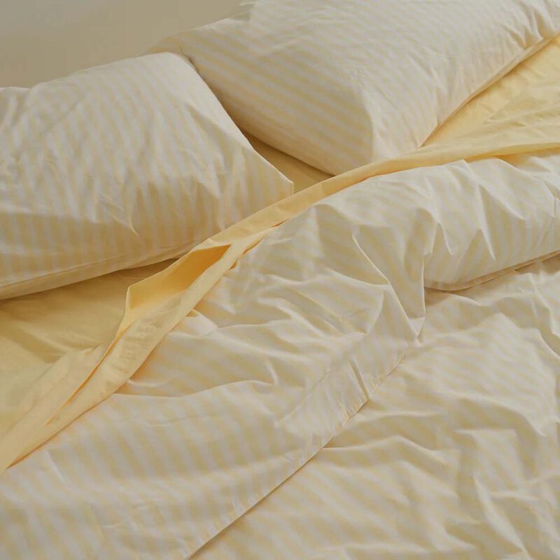 Home Lab 100% Stonewashed Cotton Stripe Duvet Set image number 2